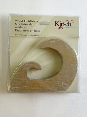 Kirsch Wood Holdbacks Set of 2 Soft Gold
